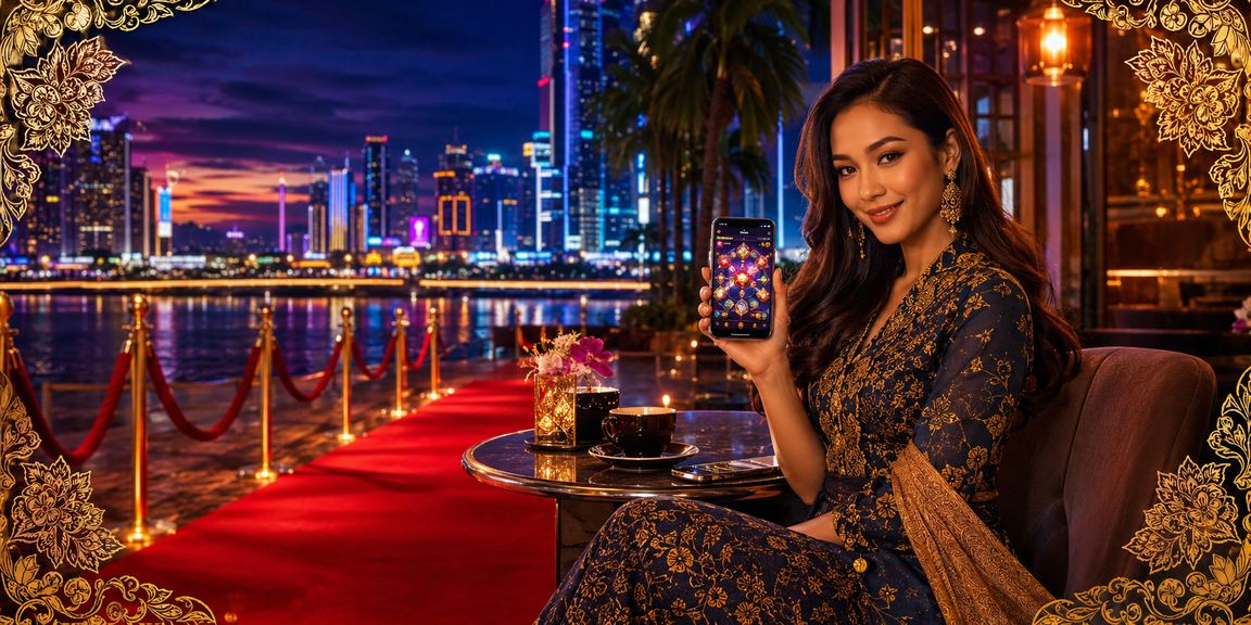 A player using the chelsea88 baccarat app featuring an exclusive Malaysian batik design